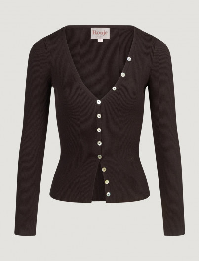 Cardigan Penelope Uni - MARRON