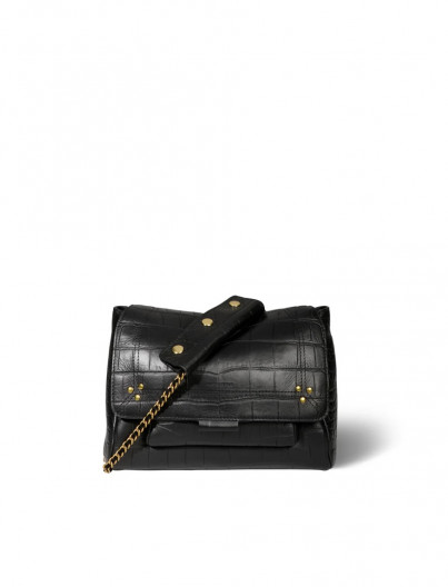 SAC LULU M - CROCO NOIR