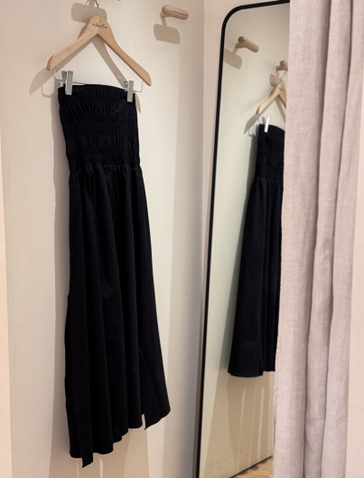 JUPE/ROBE GATHERED - BLACK