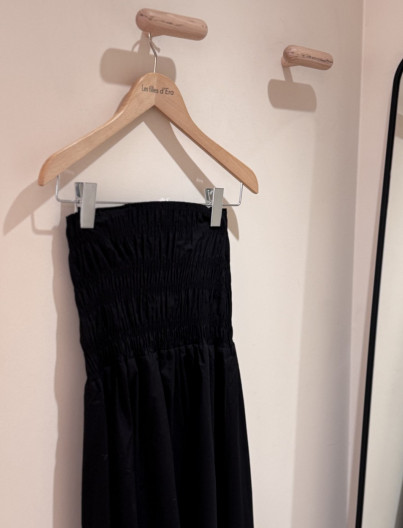 JUPE/ROBE GATHERED - BLACK