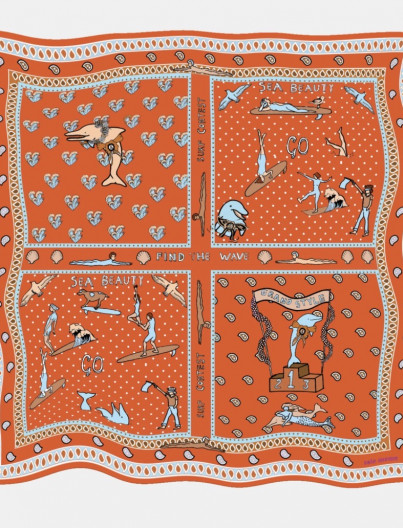 FOULARD EN SOIE - ORANGE