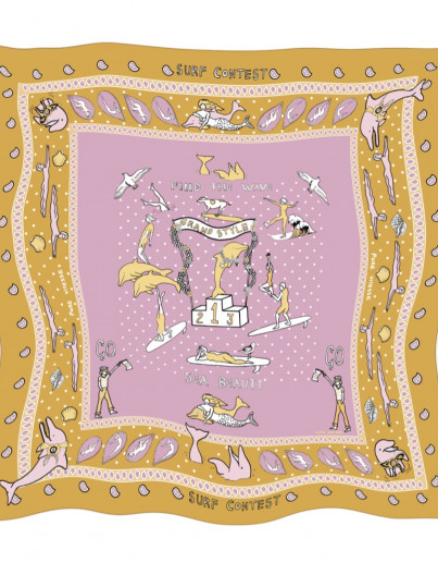 BANDANA EN SOIE - Rose