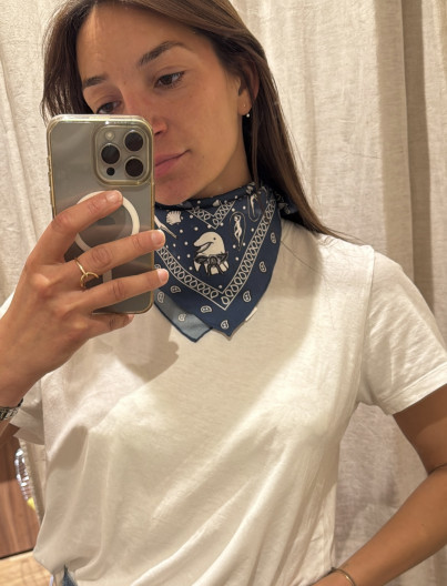 BANDANA EN SOIE - MARINE
